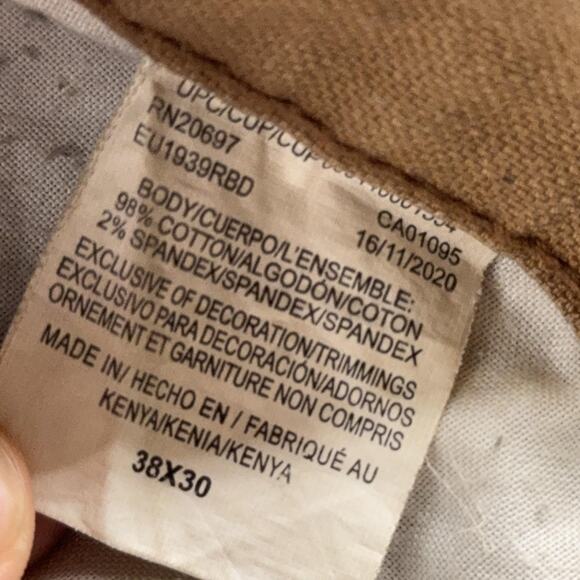 Dickies Carpenter Pants Mens 37x30 Brown Distressed Workwear Utility Canvas - Picture 8 of 12